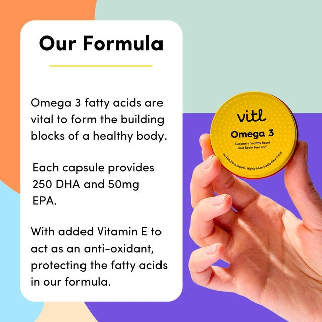 VITL Omega 3 softgels 30 pack (British brand)