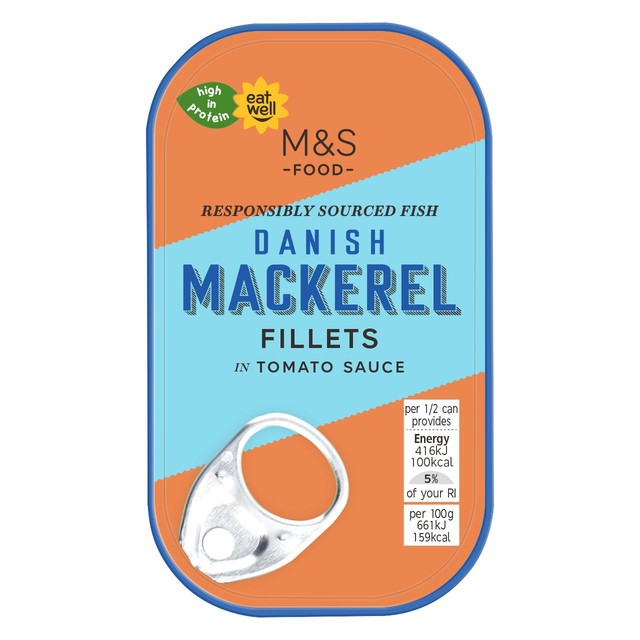 M&S Danish mackerel fillets in tomato sauce - British product