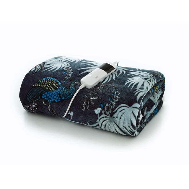 Deyongs Peacock Teal Sherpa Heated Throw 140cm x 180cm - British product