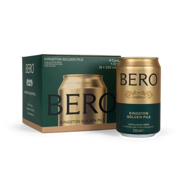 Bero Brewing Kingston Golden Pils non-alcoholic lager, UK version