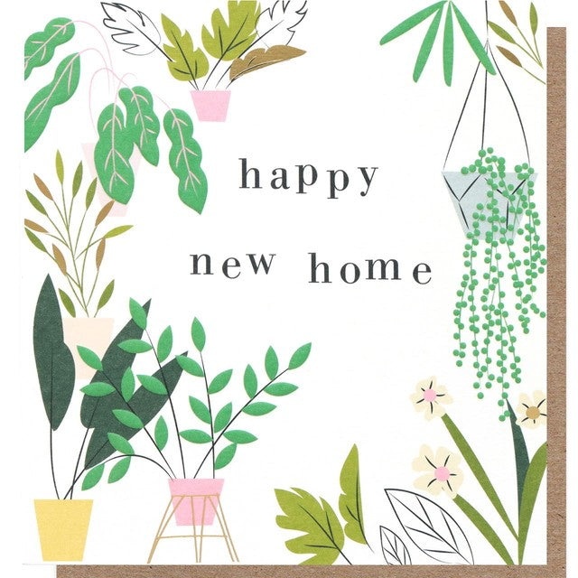 Caroline Gardner new home plants greeting card 140 x 146mm - British product
