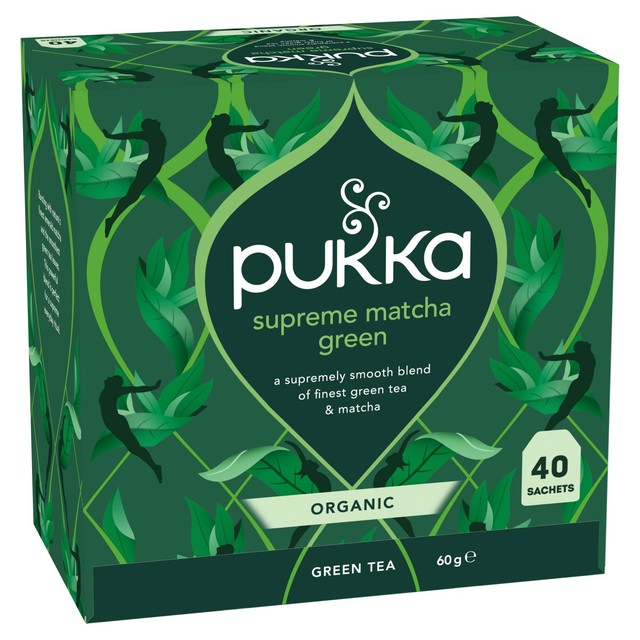 Pukka organic Supreme Matcha Green tea 40 bags, imported from the UK