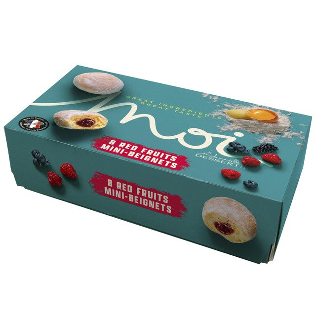 Moi red fruits filled mini beignets 8 per pack, imported from the UK