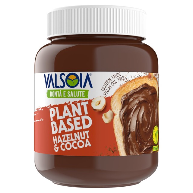 Valsoia dairy-free hazelnut and cocoa chocolate spread 400g (British brand)