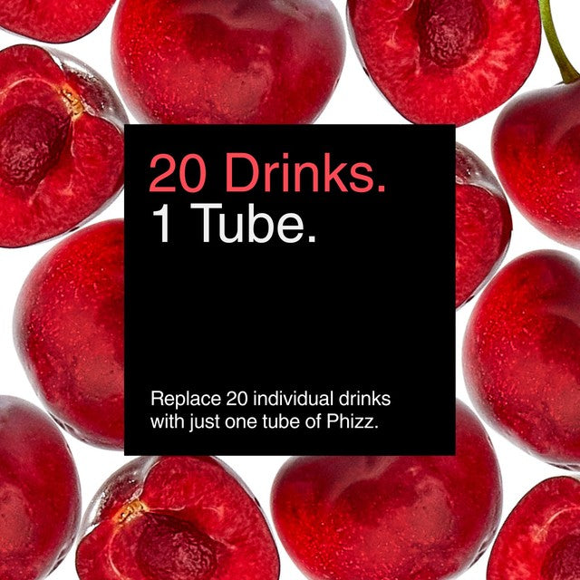 Phizz cherry flavoured effervescent tablets 20 tablets, imported from the UK