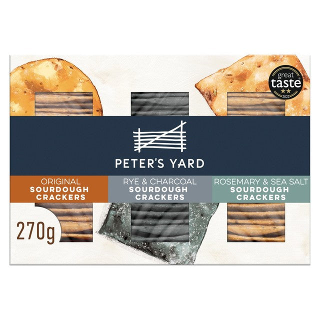 Peter's Yard sourdough crackers selection box 270g, imported from the UK