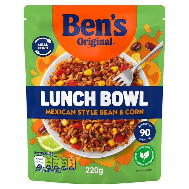 Ben's Original Mexican Style Beans & Corn Lunch Bowl 220g - British product