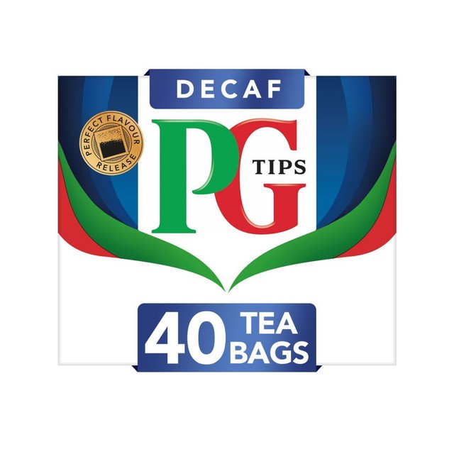 PG Tips decaf plant based biodegradable tea bags, imported from the UK