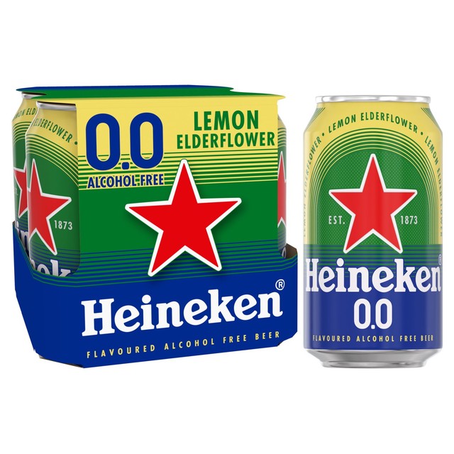 Heineken 0.0 Lemon & Elderflower alcohol-free lager, UK version