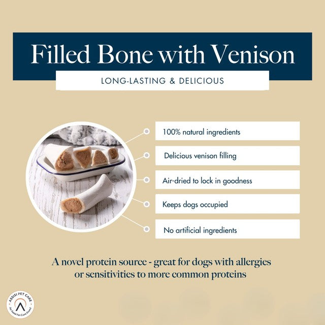 Hollings venison filled dog bone 10cm, UK version