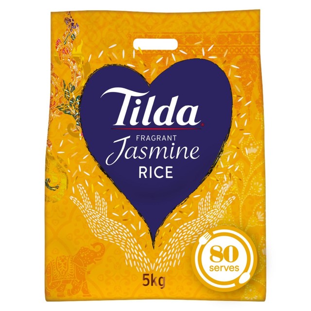 Tilda Fragrant Jasmine Rice 5kg bag imported from the UK (British brand)