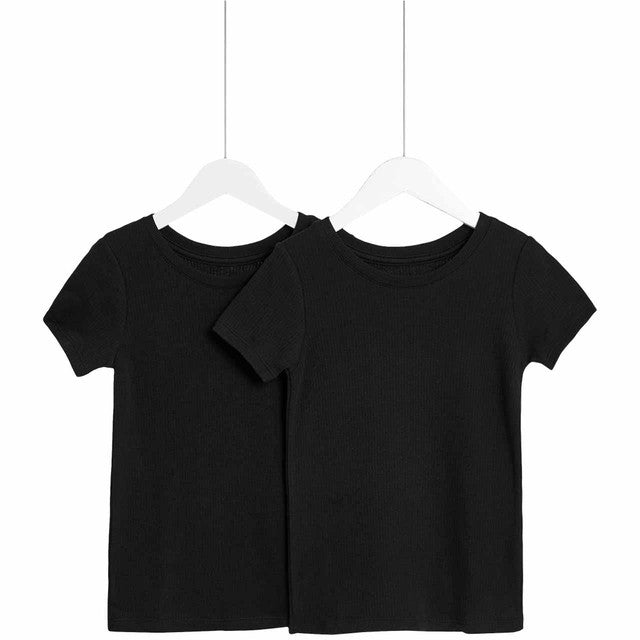 M&S kids thermal tops black 2-pack, imported from the UK