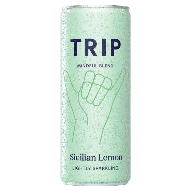 TRIP Mindful Blend Sicilian lemon sparkling drink, imported from the UK