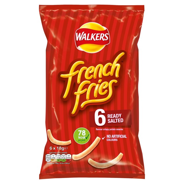 Walkers French Fries Ready Salted crisps 6x18g (British brand)