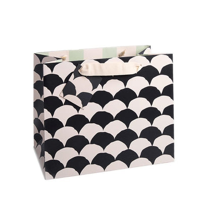 M&S Caroline Gardner Black & White Scalloped Medium Gift Bag- Buy online at McGrocer