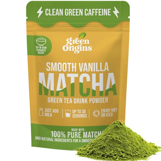 Green Origins vanilla matcha powder 75g, UK version