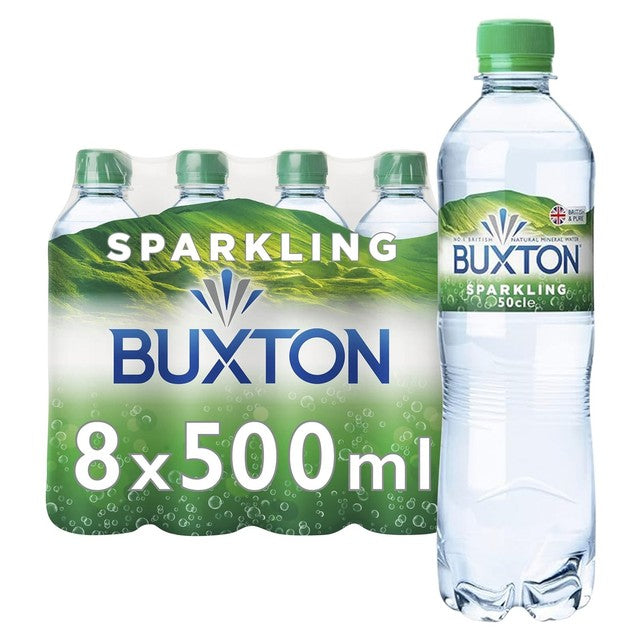 Buxton sparkling mineral water 8 bottles of 500ml - British product