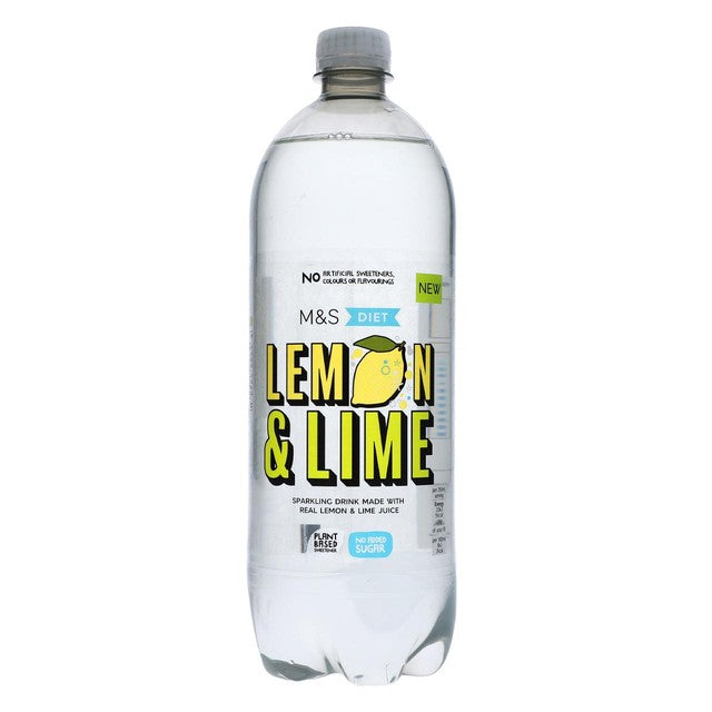 M&S diet lemon and lime soft drink 1L, imported from the UK