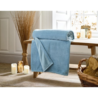 Deyongs Snuggle Touch Hellblau Mikrofaserdecke 140 x 180cm
