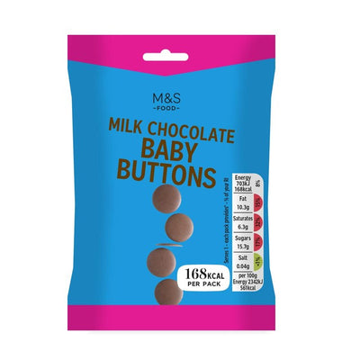وجبة خفيفة M&S M&S Milk Chocolate Baby Buttons 30 جرام - اشترِ عبر الإنترنت من McGrocer