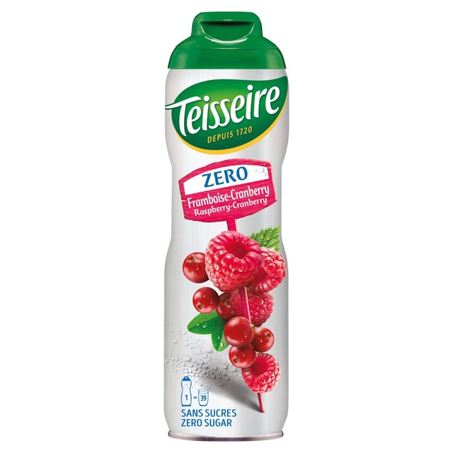Teisseire Raspberry & Cranberry 0% Sugar concentrated soft drink 600ml (British brand)