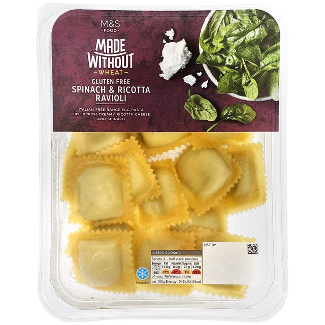 M&S Spinat-Ricotta-Ravioli 250 g, importiert aus Großbritannien