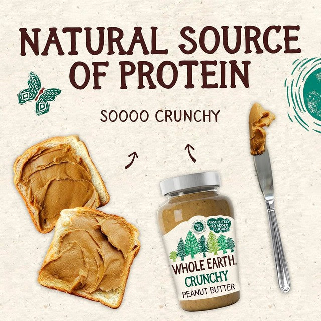 Whole Earth crunchy peanut butter, imported from the UK