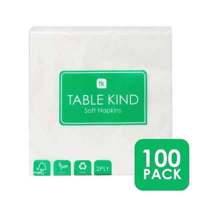 Table Kind Eco Bulk Pack 100 Hvite Papirservietter 33cm