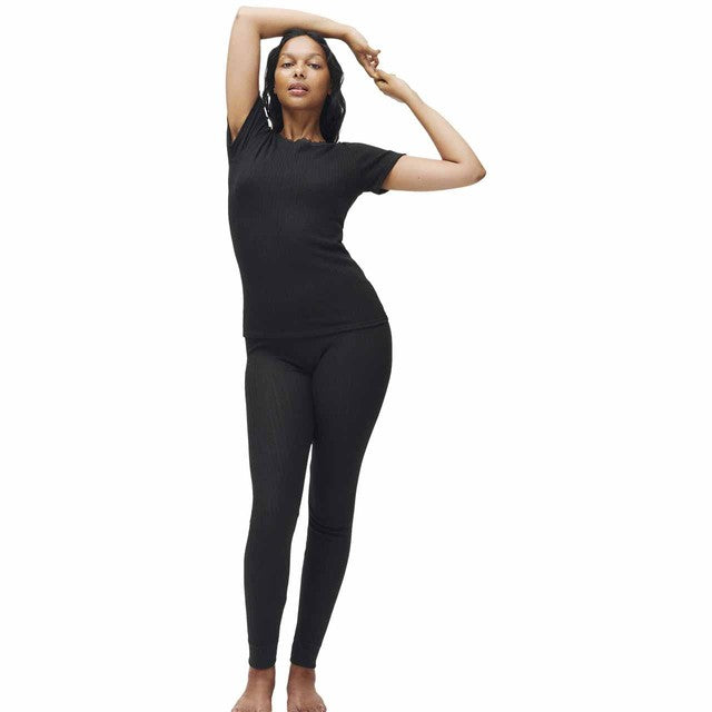M&S Thermal Pointelle Leggings Black Mix size 8, imported from the UK
