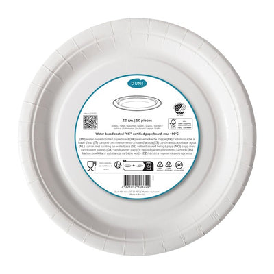 M&S Duni White Coated Paper Plates 22cm 50 Pack- Buy online at McGrocer