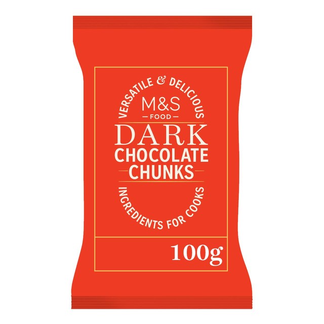 M&S dark chocolate chunks 100g, imported from the UK