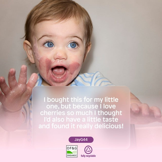 Little Freddie cherry Greek style yoghurt baby food pouch 100g, UK version