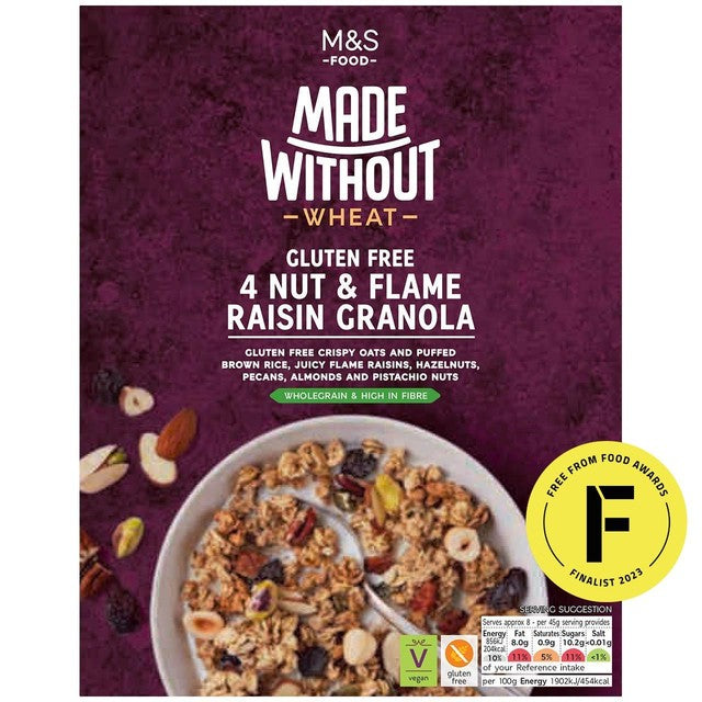 M&S 4 Nut & Flame Raisin Granola 360g, imported from the UK