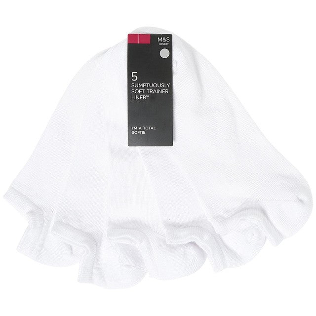 M&S trainer liners in white, sizes 6-8, imported from the UK