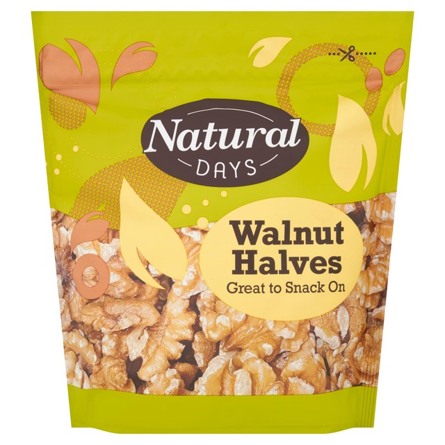 Natural Days Walnut Halves 200g, imported from the UK