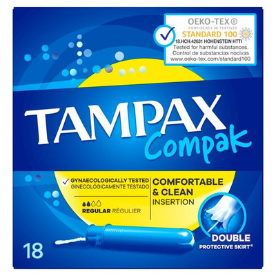 M&S Tampons Regular mit kompaktem Plastikapplikator für leichte bis mittlere Blutungen, 18er Packung – Jetzt bei McGrocer kaufen