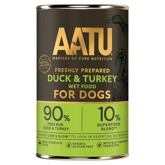 AATU Adult Duck and Turkey wet dog food 6x400g - British product