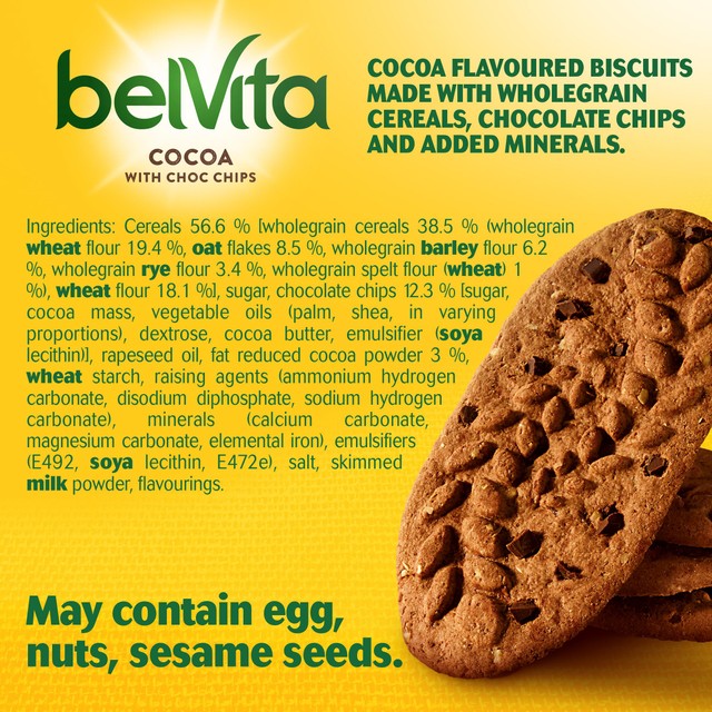 Belvita Cocoa Choc Chips Breakfast Biscuits - British product