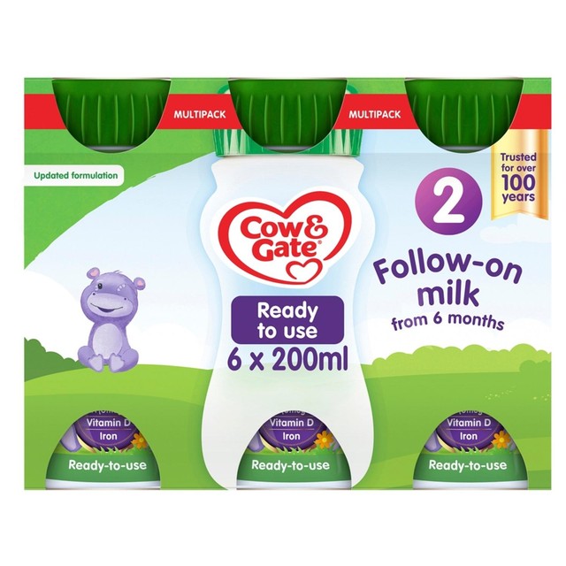 Cow & Gate 2 Follow On Milk Ready to Feed 6 x 200ml - British product