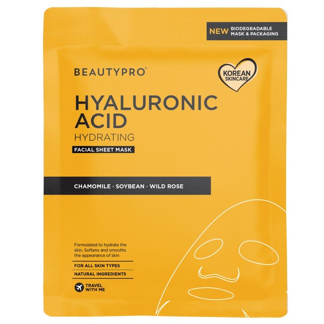 Beauty Pro Hyaluronic Acid Hydrating Facial Sheet Mask - British product