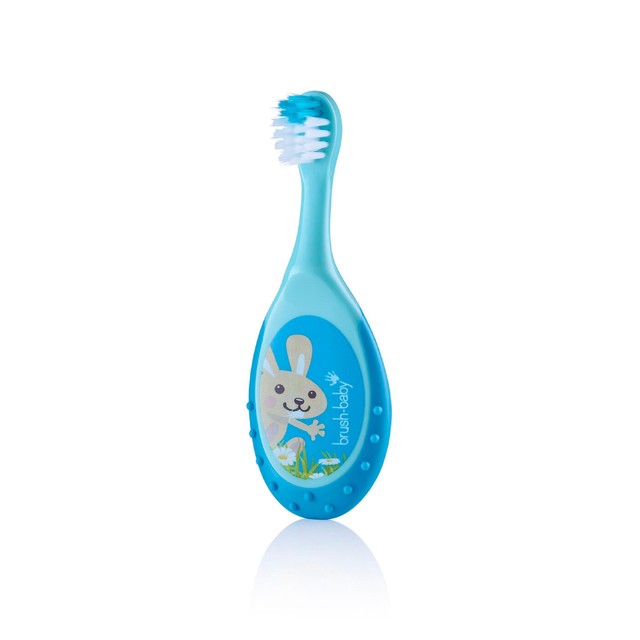 Brush-Baby Flossbrush 0-3 years baby toothbrush double pack - British product