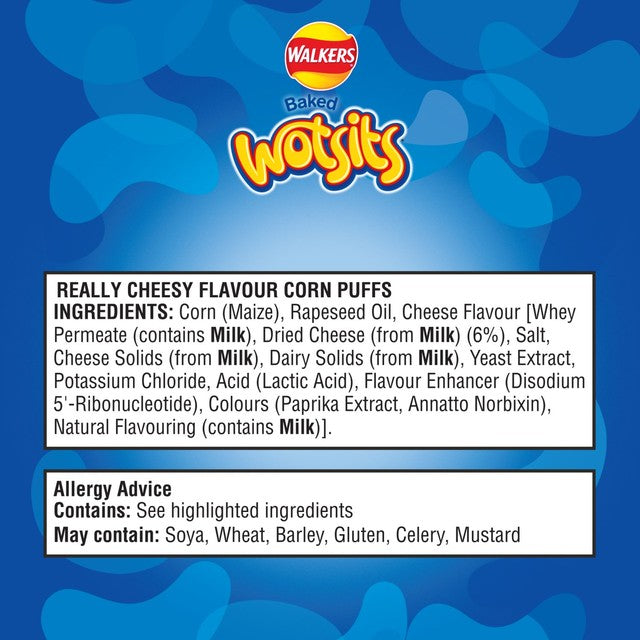 Walkers Wotsits Really Cheesy corn snacks 20x16.5g multipack (British brand)