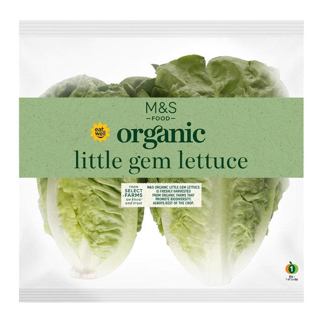 M&S Organic Little Gem Lettuce 2 per pack, imported from the UK