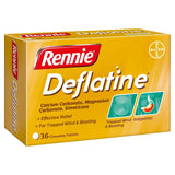 Rennie Deflatine trapped wind relief tablets, imported from the UK