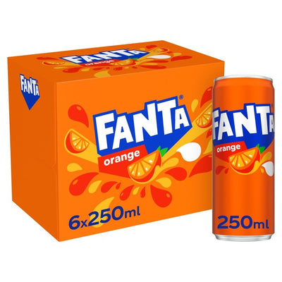Fanta Orange kullsyreholdig leskedrikk 6 x 250ml