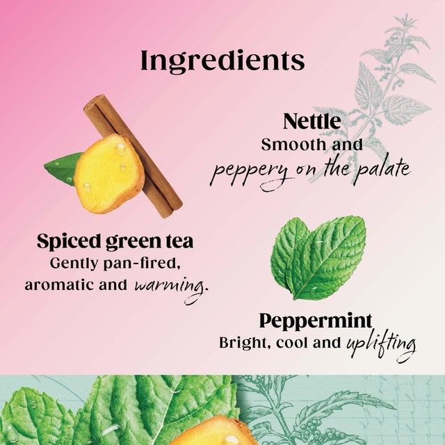Twinings Superblends Metabolism peppermint spiced green tea nettle herbal tea blend 20 bags (British brand)