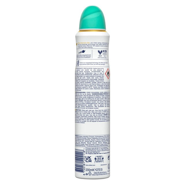 Dove anti-perspirant deodorant spray Pear & Aloe Vera 200ml - British product