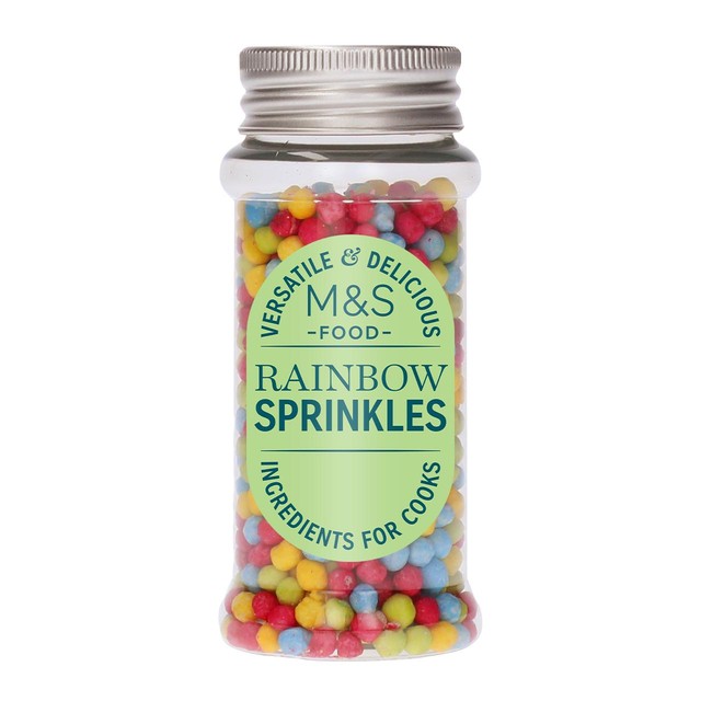 M&S Rainbow Sprinkles edible decorations 40g, imported from the UK