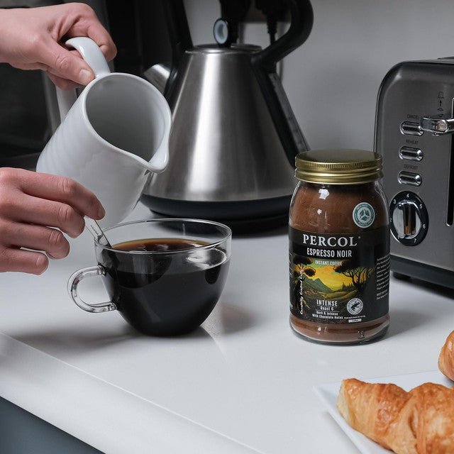 Percol Espresso Noir instant coffee 100g, imported from the UK