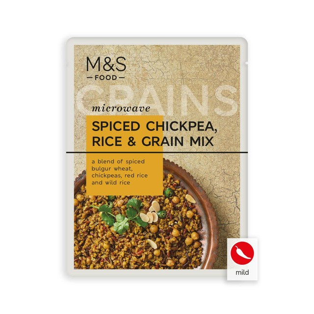M&S spiced chickpea rice and grain mix 250g, imported from the UK